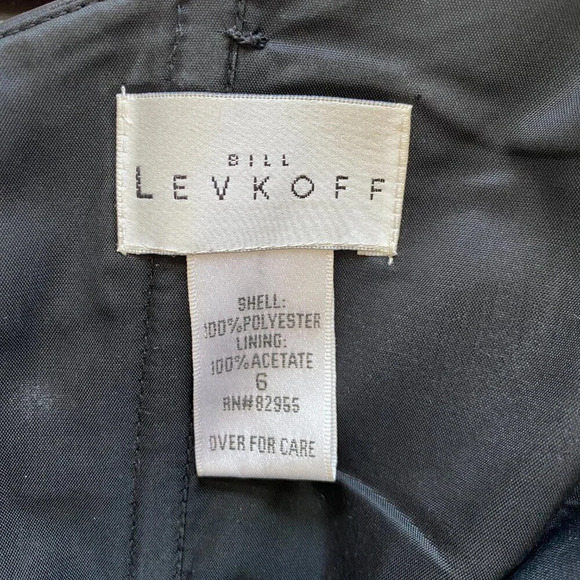 Bill Levkoff Women's Sz 6 Strapless Belted Sash Evening Formal Midi Dress Black - Picture 13 of 14